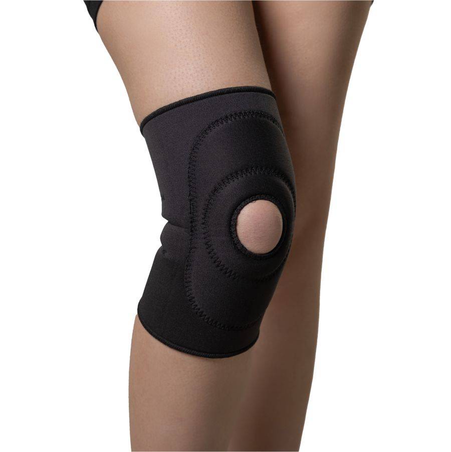 Medical neoprene bandage for fixation of the knee joint with an open patella
