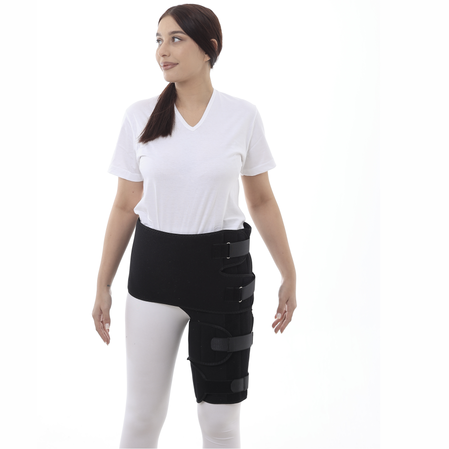 Hip joint brace with rigid inserts
