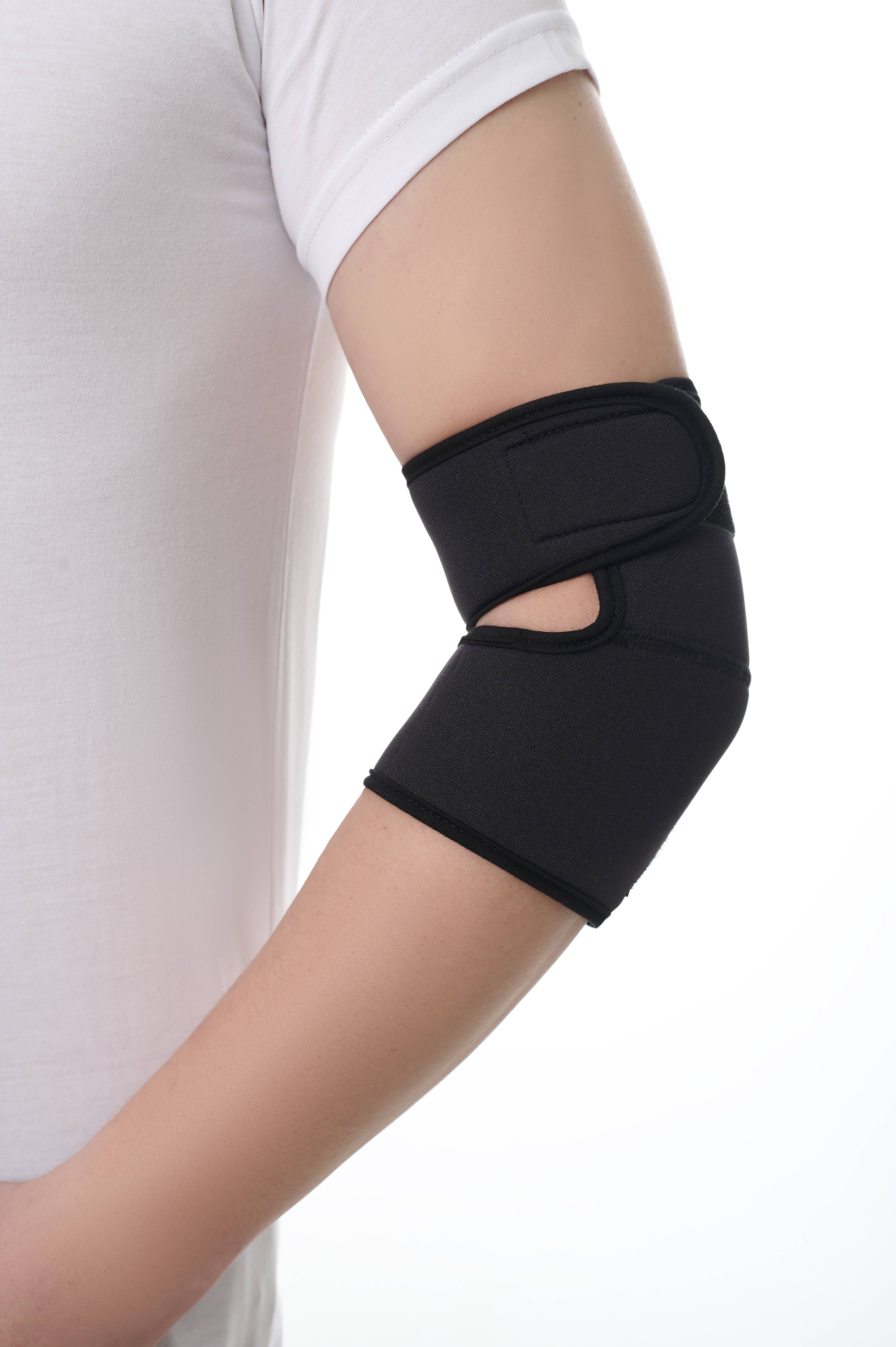 Elastic neoprene bandage for the elbow joint.