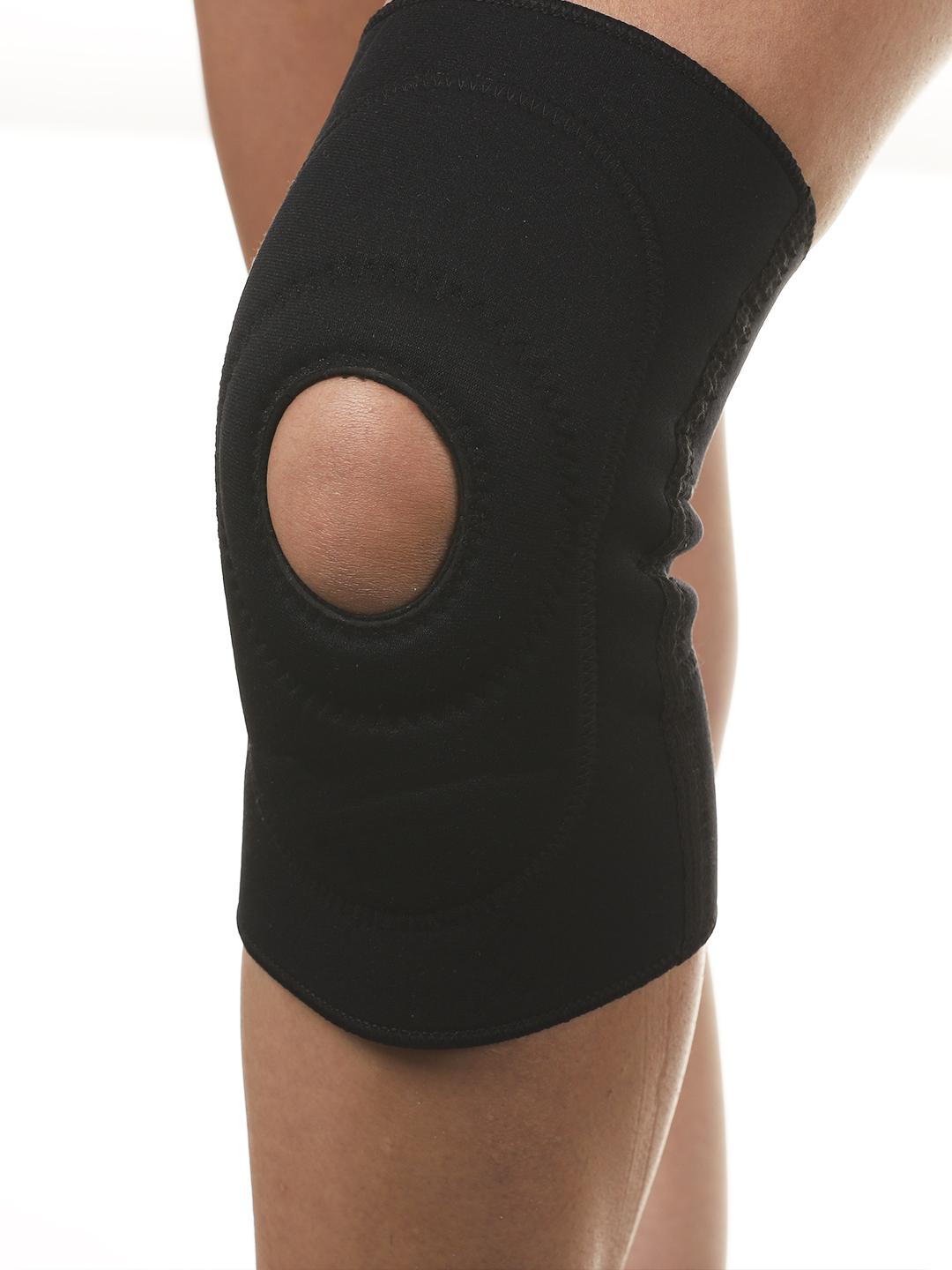 Medical neoprene bandage for fixation of the knee joint with an open patella